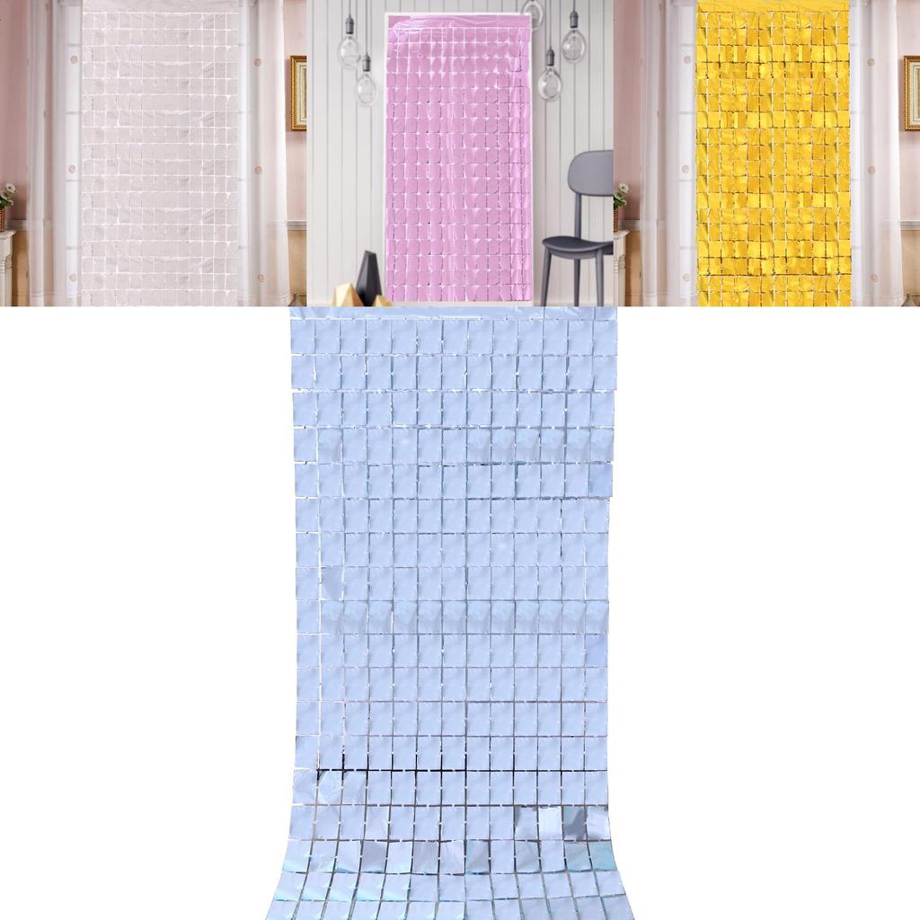 Яркая квадратная дождевая занавеска для двери 1х2 м в красочных металлических тонах для праздников