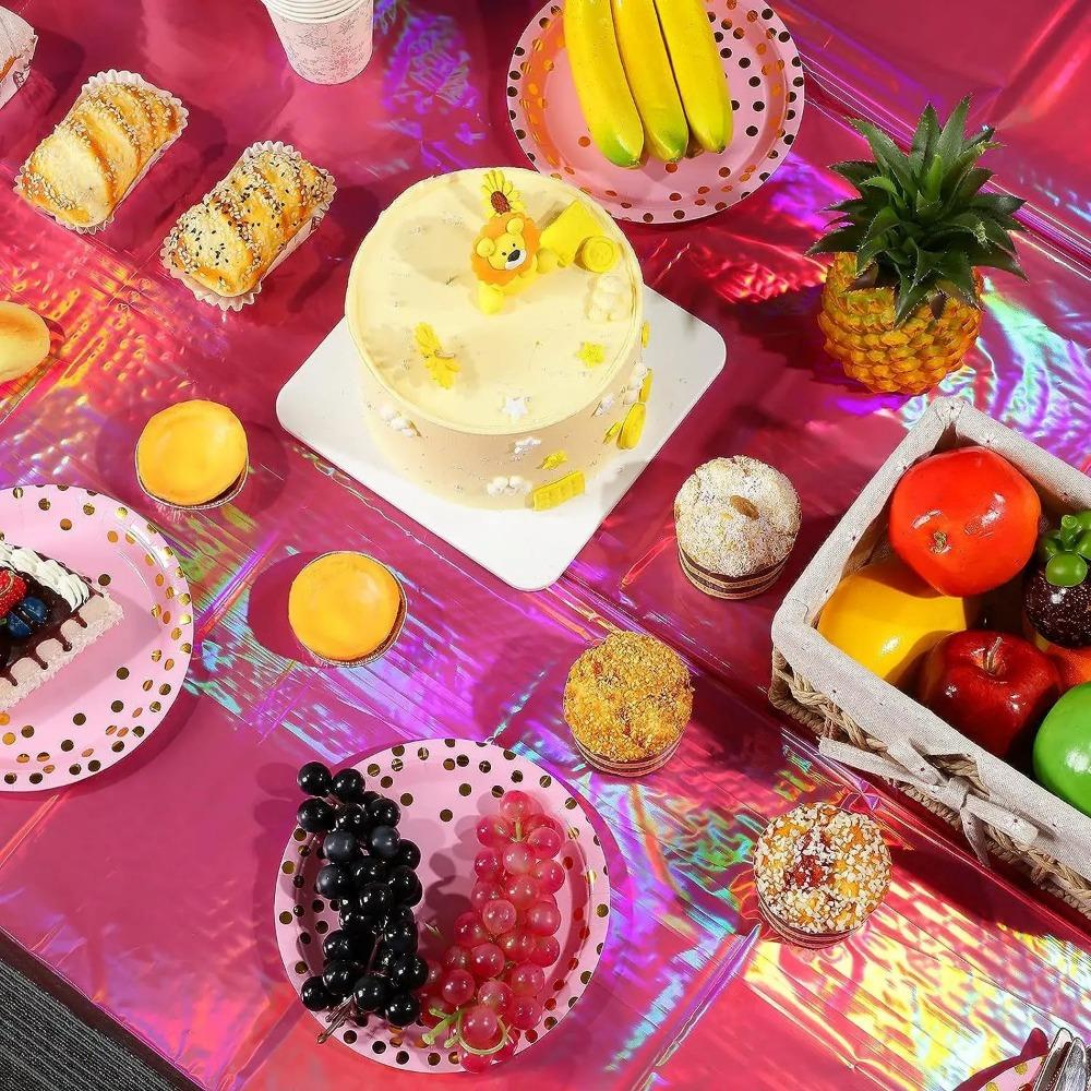 Фольгированная металлическая прямоугольная скатерть для стола, блестящая одноразовая скатерть для дня рождения, свадьбы