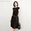 Loose flower bud patchwork dress