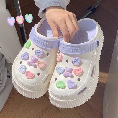 Пляжные тапочки, симпатичные тапочки для сада с кроликом, женские тапочки, летние сандалии 2024 года на высоком каблуке с толстой подошвой, мягкие сандалии для отдыха на природе