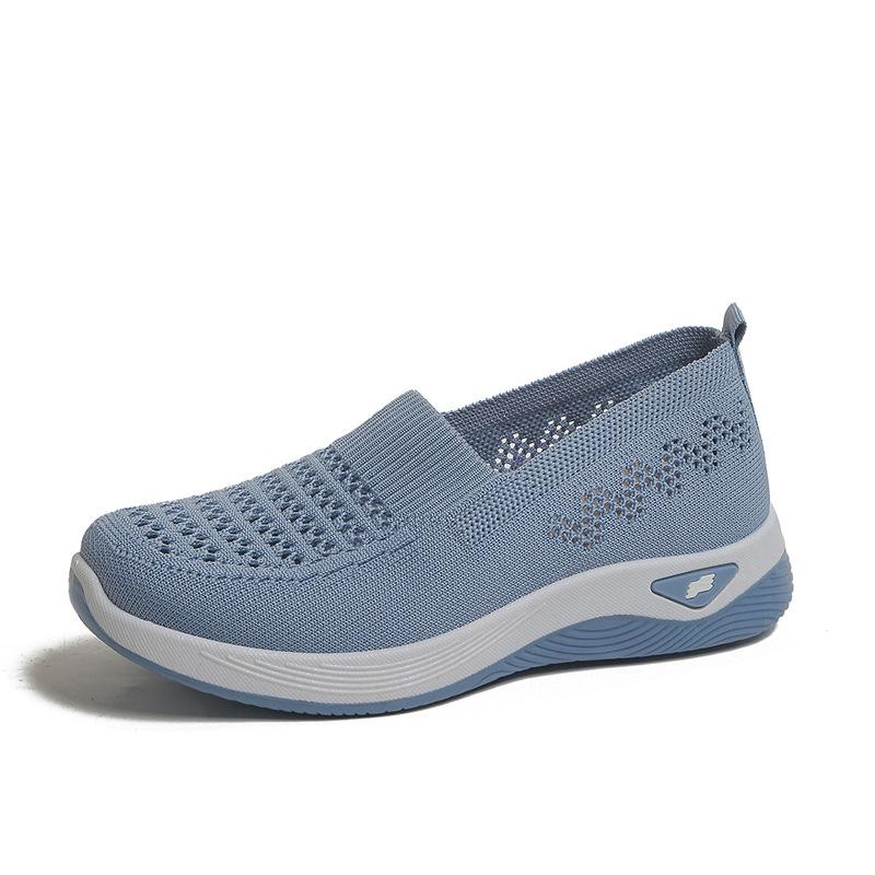 Женские дышащие слипоны Легкие повседневные кроссовки с круглым носком Удобные кроссовки