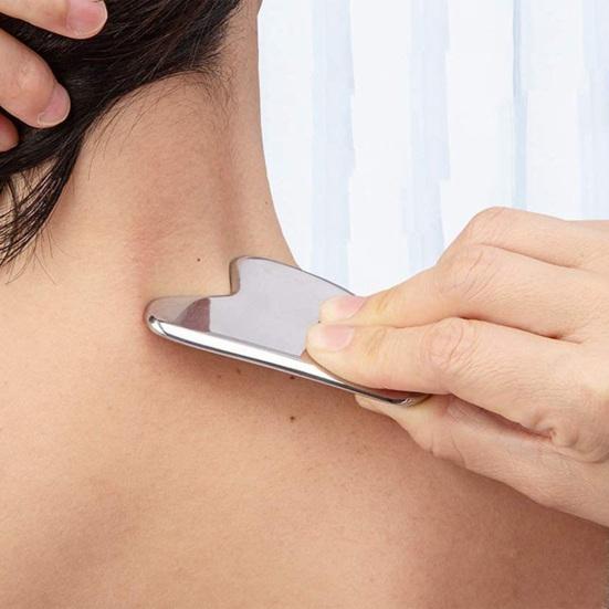 Массажная доска Гуа Ша из нержавеющей стали способствует лимфодренажу и снятию мышечного напряжения, мягкий и эффективный массажный инструмент