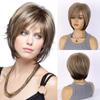 European and American Style Women's Fashion Natural Looking High-temperature Synthetic Fiber Wig Daily Use Slightly Wavy Short Wig