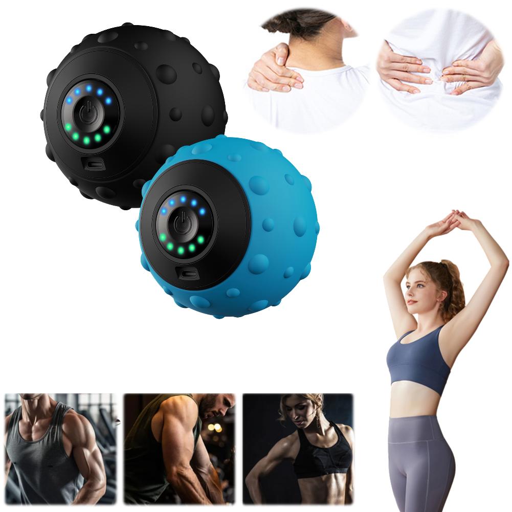 Electric Massage Ball Trigger Point Fascia Ball 5 Gear Hand Massage Ball Ergonomic Finger Training Yoga Massage Ball