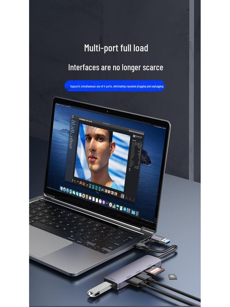 Универсальная док-станция 5-в-1 USB 3.0 и кард-ридер для ноутбуков, планшетов, телефонов - Многофункциональный расширитель-хаб
