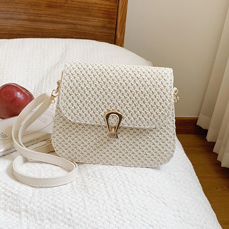 Плетеные женские сумки Модные весенние и летние сумки-мессенджеры Женские соломенные плетеные сумки Простые иностранного стиля Маленькие квадратные сумки