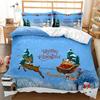 Super Soft Comfortable 3d Bedding Set Happy Christmas Reactive Print Snowflake Deer Duvet Set King Size Merry Christmas Bed Set