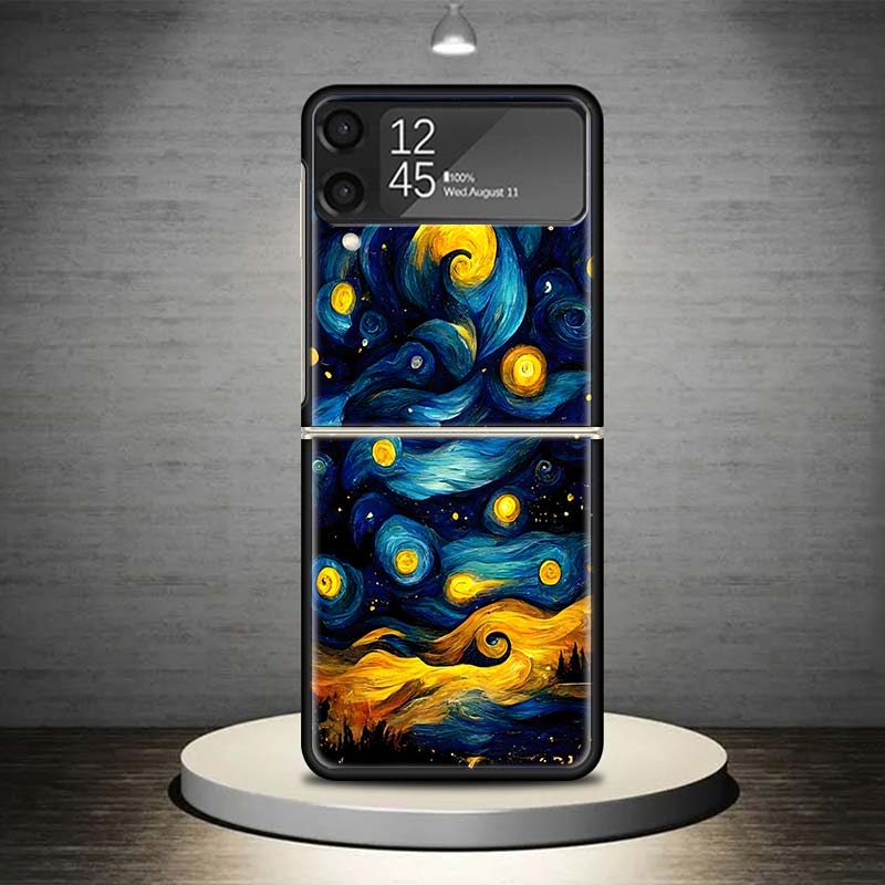 Чехол для телефона «Звездная ночь» Ван Гога для Samsung Galaxy Z Flip 7 6 5 4 3 5G Ударопрочный чехол Z Flip7 Flip6 ZFlip5 Flip3 Flip4 Lu