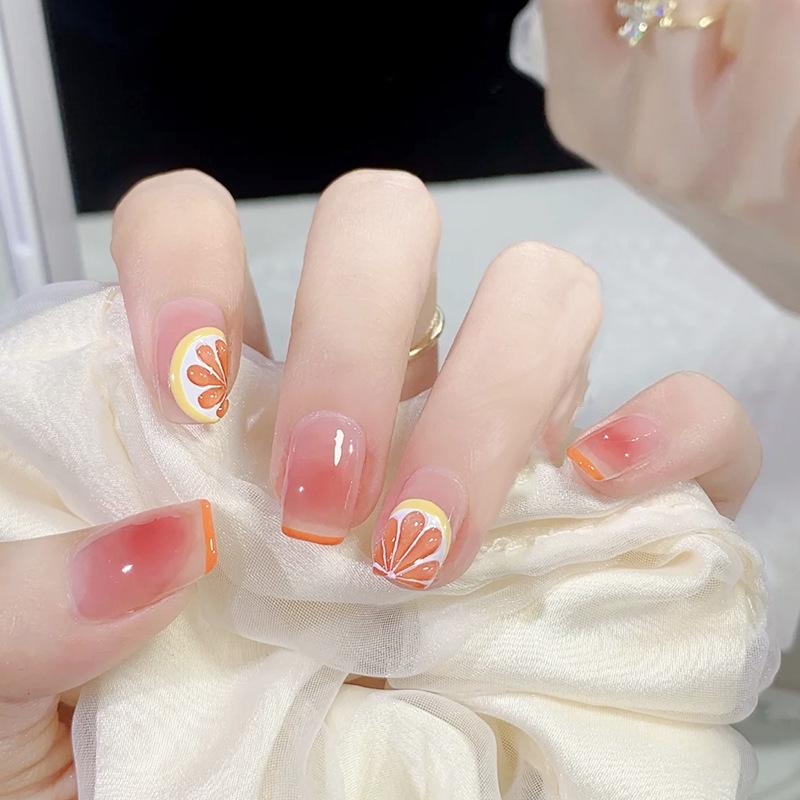 Ногти свежие милые носимые ногти девушка румяна поддельные ногти патч носимый нейл-арт