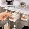 Punch-Free Clear Drawer Storage Box for Under-Mirror Cabinet, Easy Install, Space-Saving Shelf