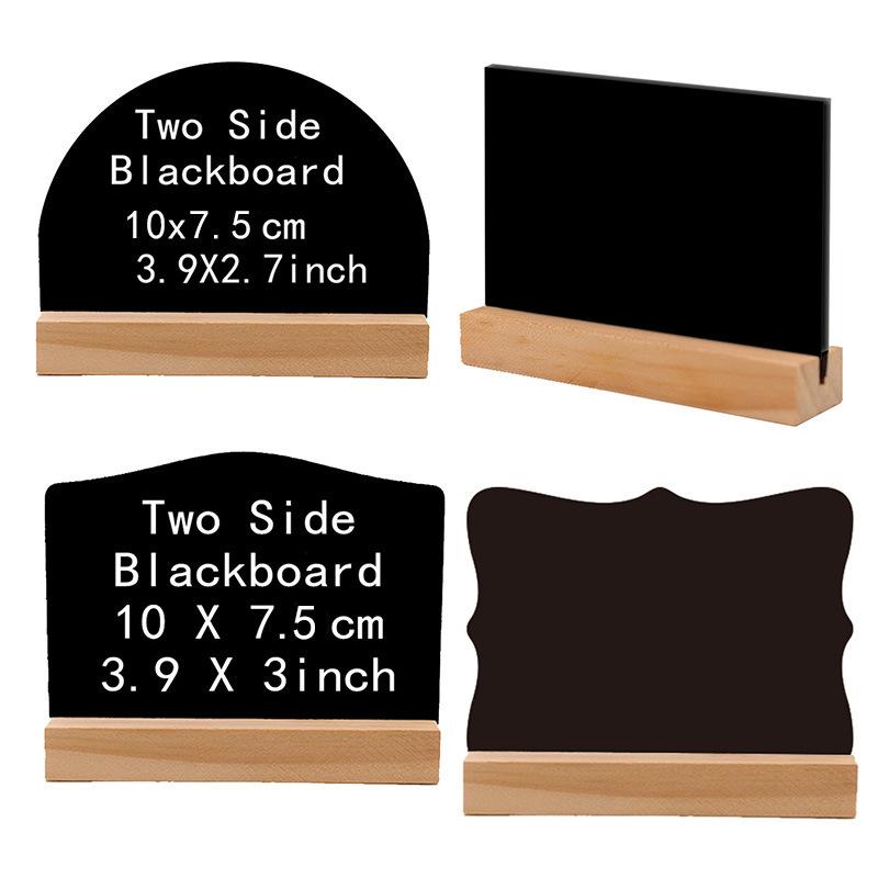 1pc Wooden Double-sided Small Chalkboard Ornaments Home Decoration Hotel Bar Writing Board Double-sided Chalkboard Message Board