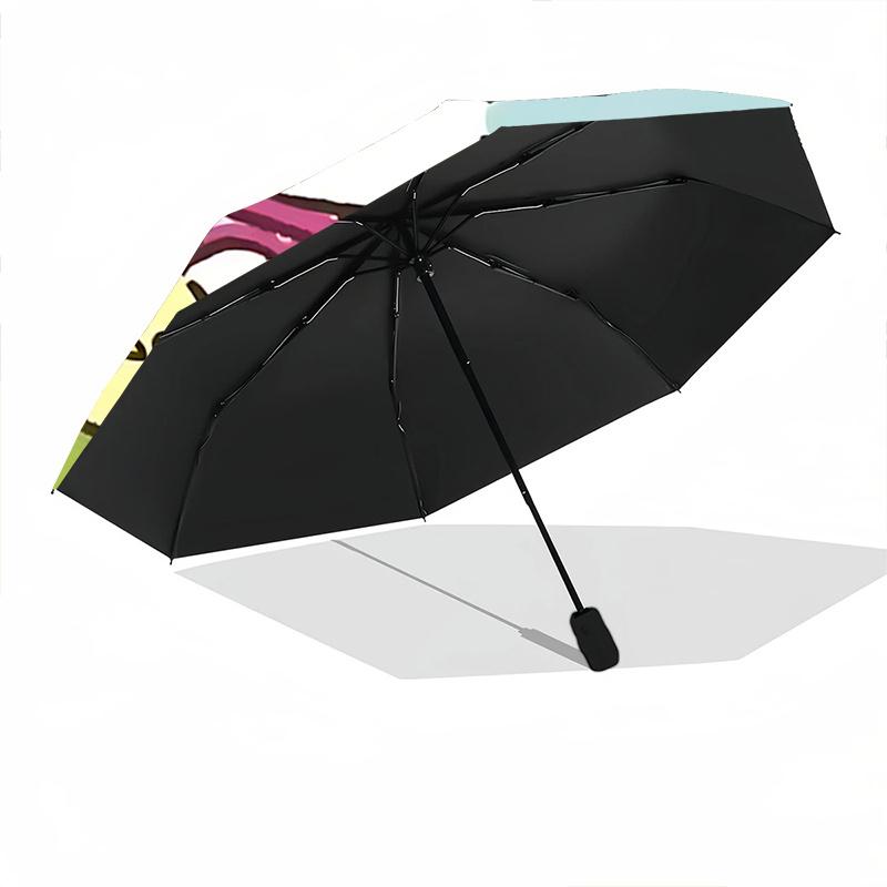 1pc Chibi Friends Outdoor Umbrella - Automatic Opening & Closing, Foldable Design, Iron Frame, Festival Gift for Fans, Travelers, Daily Use.K053