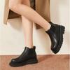 Ботильоны Chelsea, женская обувь, осень-зима, новые толстые подошвы, ботинки Smoke Pipe, круглый носок, универсальный женский стиль в английском стиле