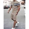 Новая летняя мужская спортивная одежда, футболка с короткими рукавами, костюм из двух частей, одежда для путешествий на открытом воздухе, шорты большого размера, тренировочная одежда