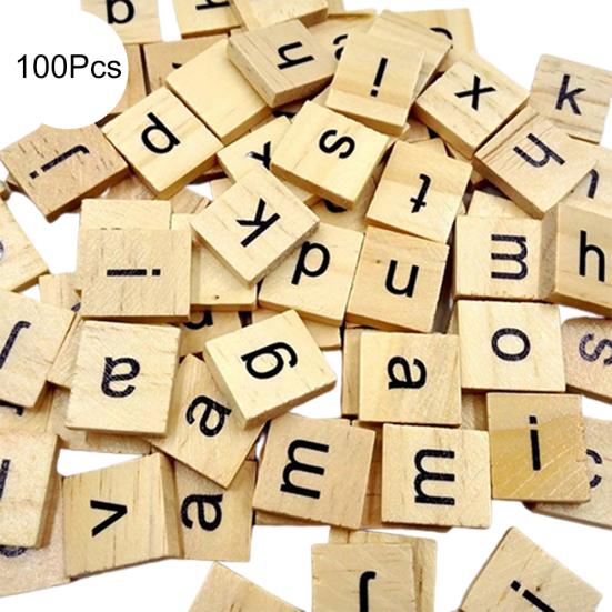 100 шт. деревянные плитки с алфавитом, буквы, числа, поделки, детские развивающие игрушки