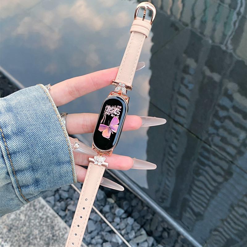 Роскошный кожаный ремешок для браслета Xiaomi Mi Band 9, сменный многоцветный ремешок для браслета Xiaomi mi band 8, браслет Correa