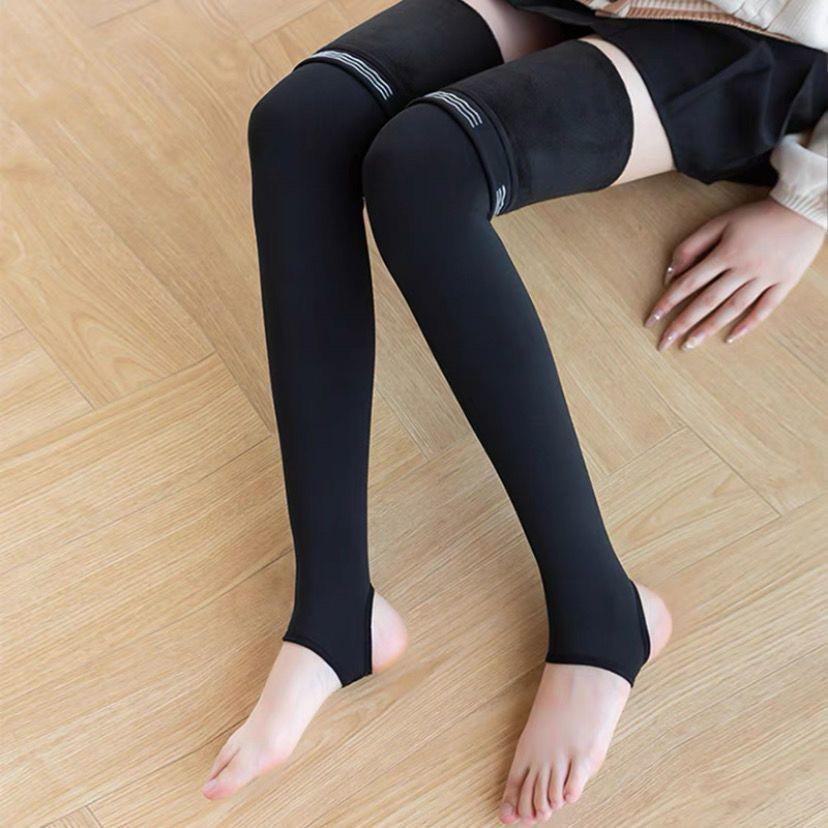 Velvet-Lined Non-Slip Thigh-High Socks: Warm Winter Knee-Length Socks