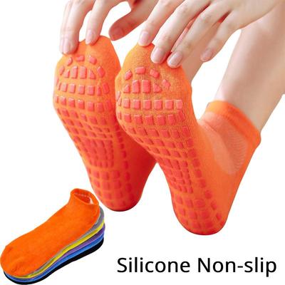 1 пара женских быстросохнущих нескользящих носков для йоги больших размеров, дышащие хлопковые носки для танцев и фитнеса, детские носки-тапочки