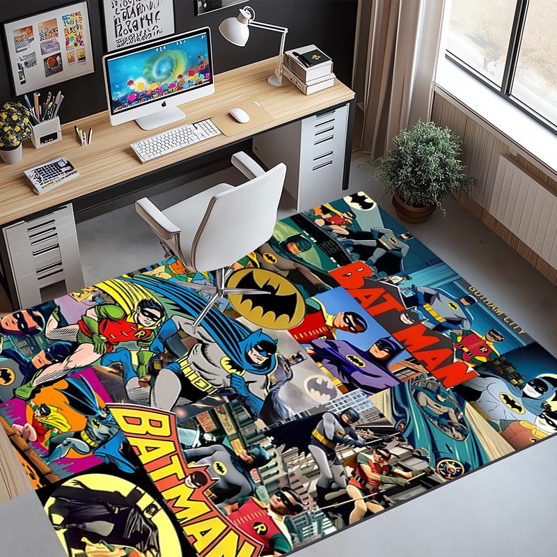 Superheroes Pattern Rug, Indoor/Outdoor Mat, for Picnic, Gameroom, Bedroom, Office, Living Room, Home Decor Carpet, Birthday Gift