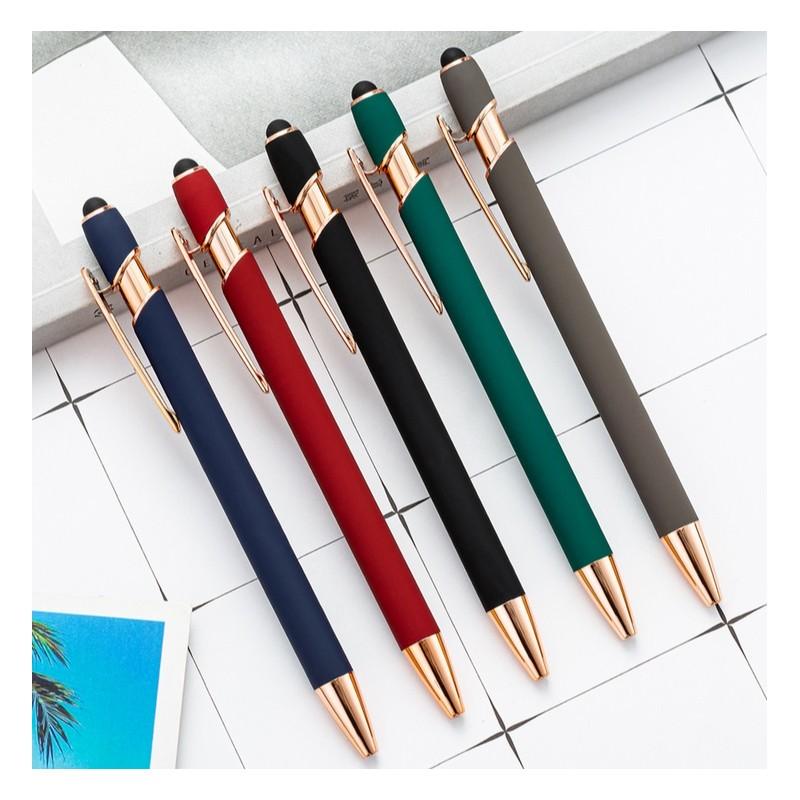 Metal Ballpoint Pen Black Ink Touch Pen Soft Touch For Screens Gray Fashionable