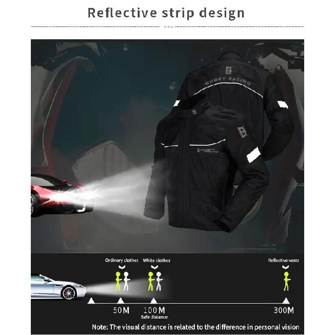 Men Motorcycle Armor Jacket Coat Summer Winter Warm Male Motorbike Riding Reflective Anti-collision Moto Protective Gear Jacket