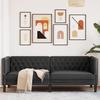 VidaXL 3-seater Chesterfield Sofa Black Faux Leather, Sofa, Living Room Sofa, Three-seater Sofa, Upholstered Sofa, 372666