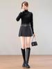 High-Design Slim Wool Blend Half-Skirt High-Waisted A-Line Belted Skort for Women, 2025 Winter Collection.