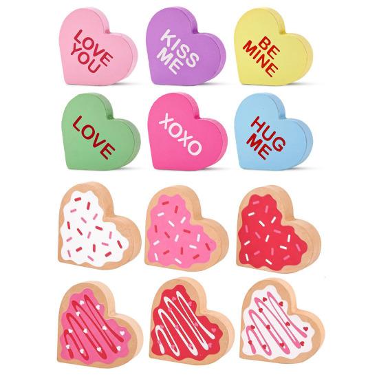 6 шт./компл. День святого Валентина, украшение в виде сердца, деревенский дом, форма сердца, табличка на стол, многоярусный поднос, центральный элемент, украшение для рабочего стола