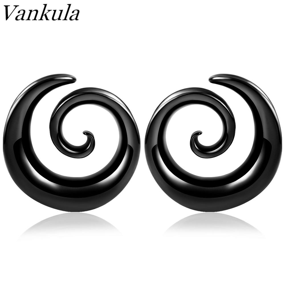 Vankula 2 шт. Новые круглые спиральные заглушки-седла для растянутых мочек ушей, тоннели, расширители, пирсинг, украшения для тела