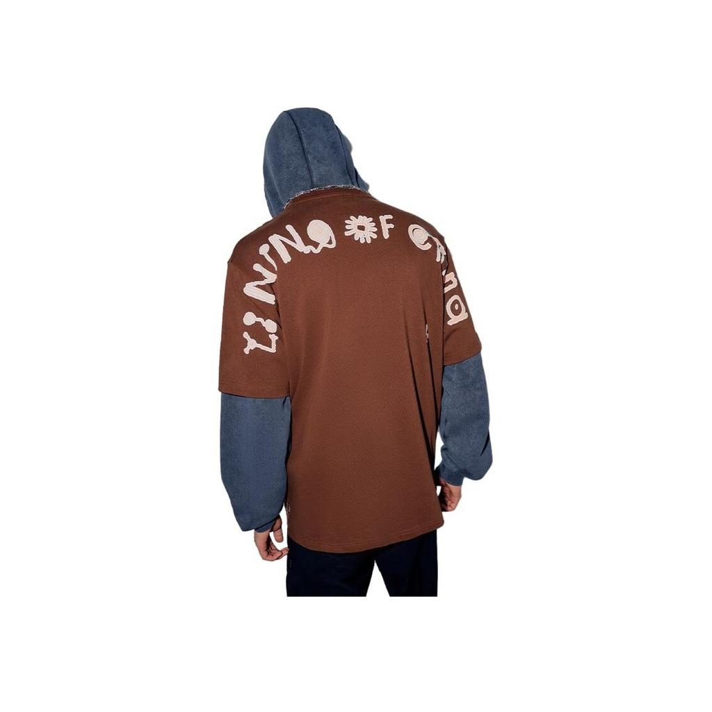 Футболка с короткими рукавами и принтом в виде букв Li Ning, унисекс, цвет землистый-коричневый AHST659-2