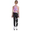 Girls Crop Top U Neck Cross Straps Keyhole Back Sleeveless Color Block Leggings Yoga Sports Set