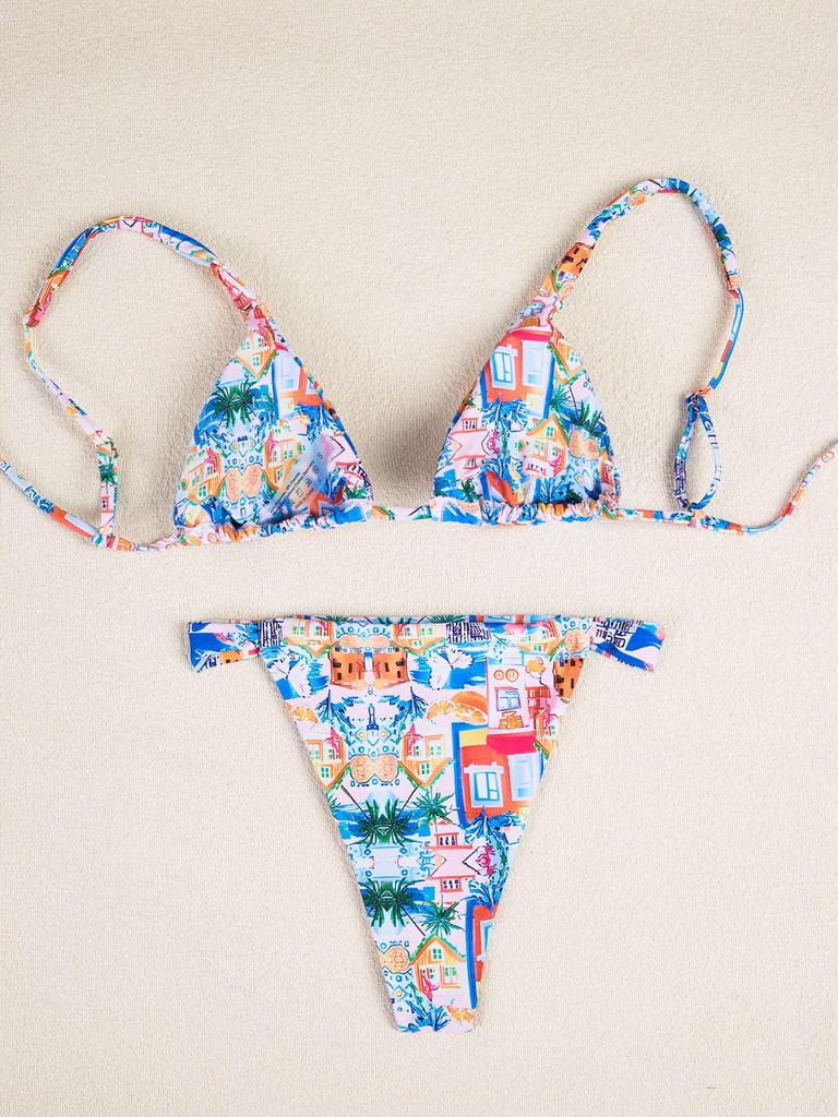 2025 Европейский и американский сексуальный купальник бикини с принтом для женщин