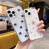 Блестящий Розовый Маленький Бант Чехол для Телефона для IPhone17promax Маленький Свежий Стиль для Apple 16 Прозрачный Противоударный 15