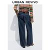UR Women's 2025 Autumn Retro Washed Wide-Leg Denim Jeans