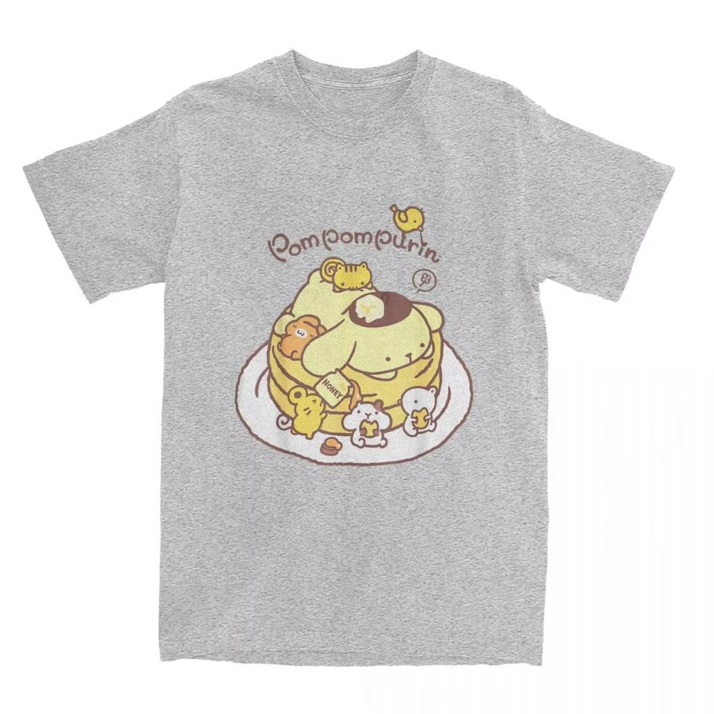 Футболка Pompompurin Pancake Friends для мужчин и женщин, винтажная хлопковая футболка с круглым вырезом и коротким рукавом, подарочная одежда