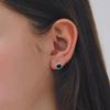Серьги Jlauren Hug Onyx One-Touch Серебристые M04053