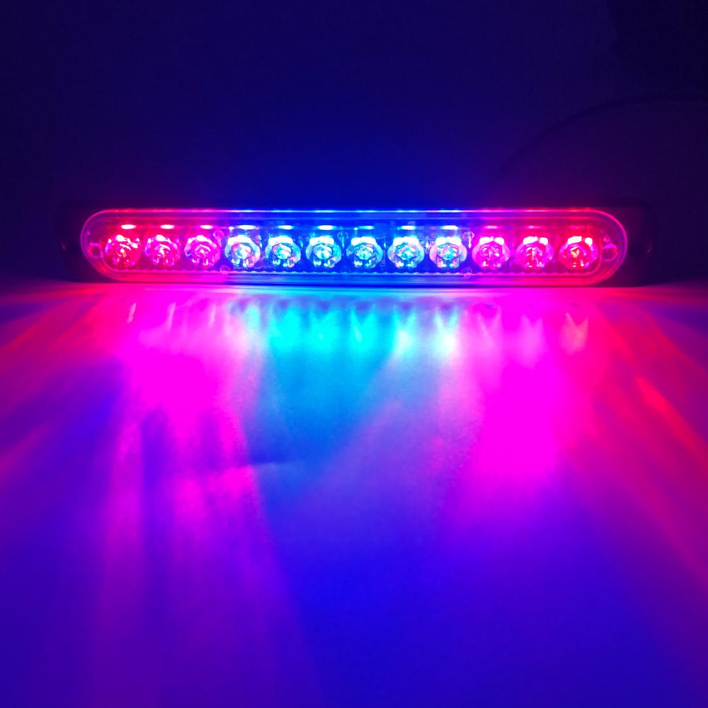 12 LED Strobe Warning Light Police Lights Tail Lamp Led Side Light 18 Flashing Modes for Car Truck Light 12V 24V White Yellow