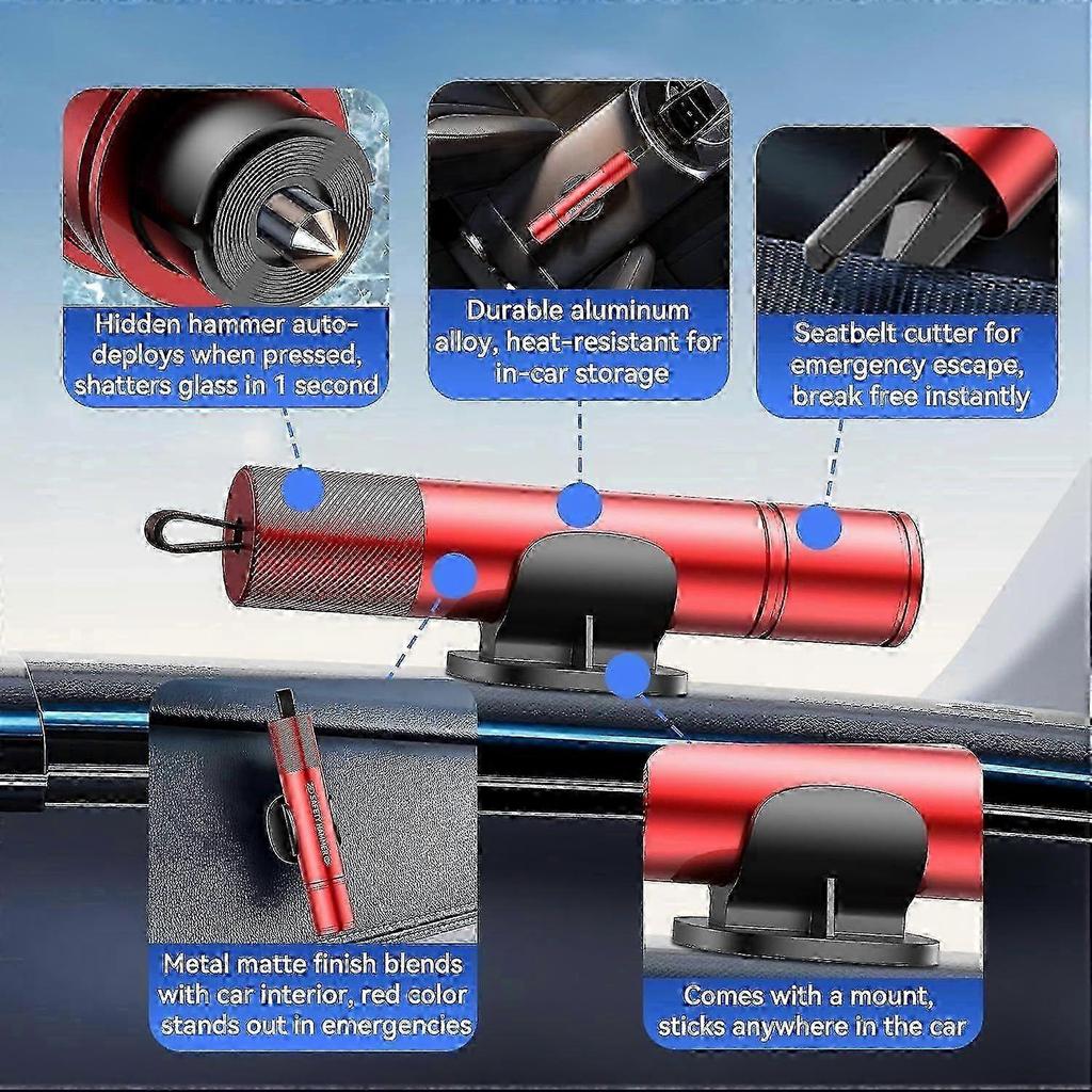 Window Breaker Seatbelt Cutter Pack of 4 - Emergency Car Safety Hammer