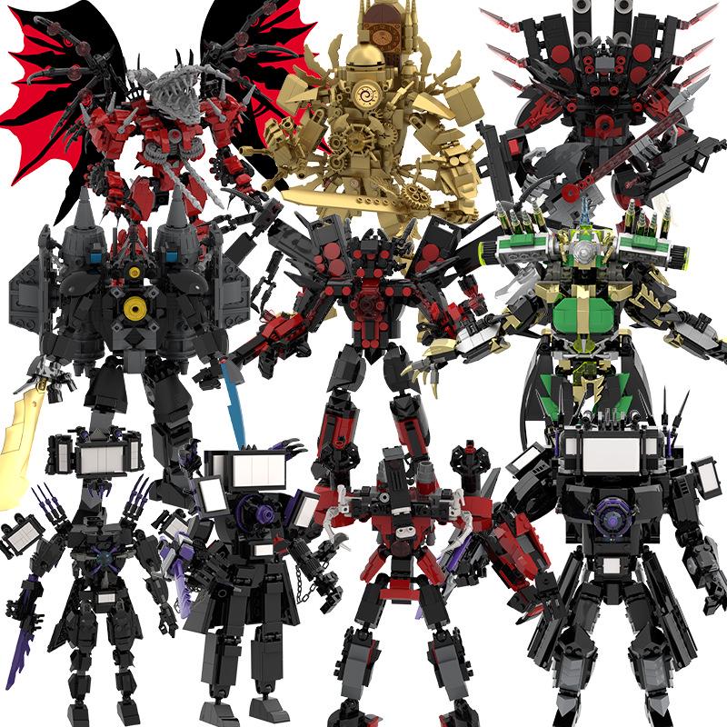 Трансграничный Титан Клокмен против. Туалетмен Телевизор Динамик Конструктор Минифигурки