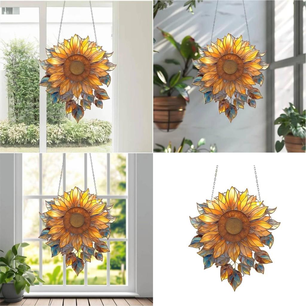 Colorful Sunflower Acrylic Window Hanger Suitable For Daily Decoration Home