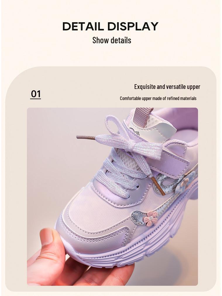 Детские дышащие сетчатые кроссовки, мягкая подошва, цветочный принт, коллекция весна/осень 2025, модные кроссовки «папины»