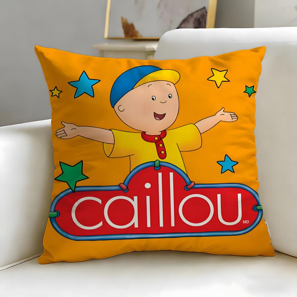 classic cartoon Caillou Cushion Cover Soft & Easy-Wash Pillow Case – Versatile for Couch, Bed, Travel and Office