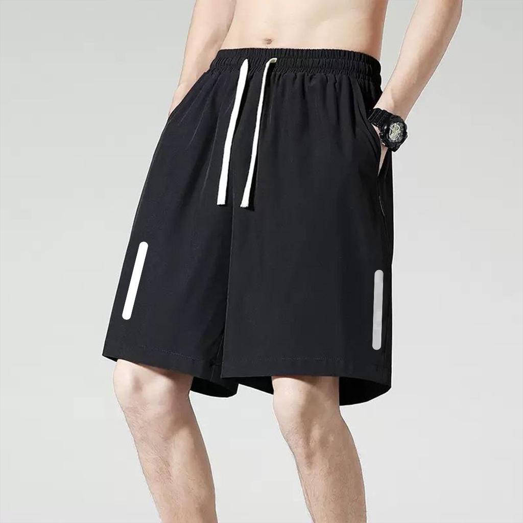 Мужские шорты из ледяного шелка с быстрой сушкой 2024: Легкая, дышащая 5-точечная одежда для бега и повседневной носки