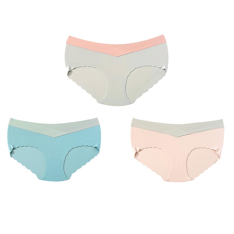 TERMEZY 3Pcs/lot Seamless Panties Ice Silk Female Comfort Underwear Women Low-Waist Briefs Large Size Maternity Panty Sexy Lingerie
