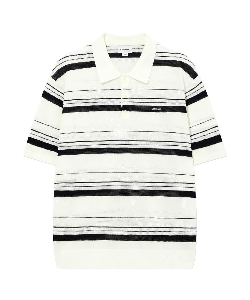 COVERNAT Multi-Stripe Half Knit Ivory