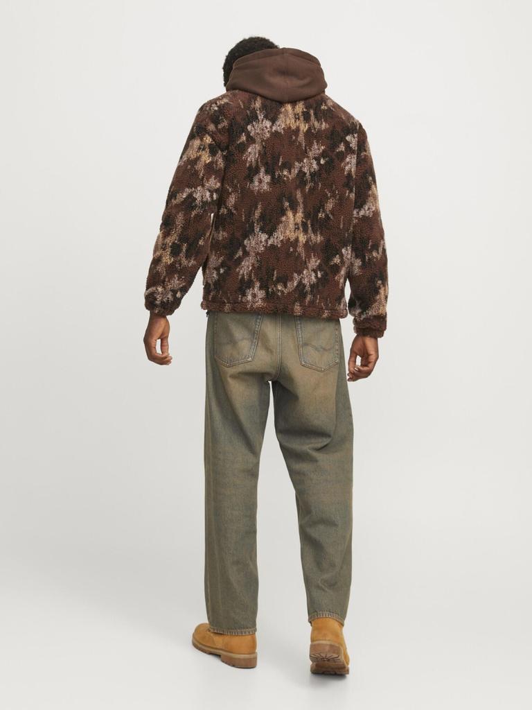 Demi-season Jacket Jack & Jones Jorvesterbro Teddy Jacket Aw24 Noos Short Jacket Chocolate Lab Aop