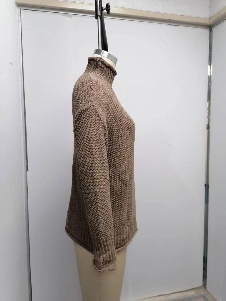 Осенне-зимний трикотаж для женщин Толстый свитер с высоким воротом Женская трикотажная одежда Джемпер Базовый свитер Пуловер