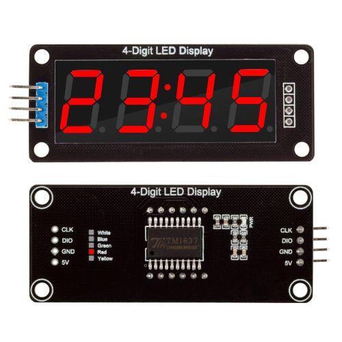 TM1637 0.56" 4 Bit LED Digital Tube Display 7 Segments Yellow/White/Red/Green/Blue Clock Digital Tube Display Module for Arduino