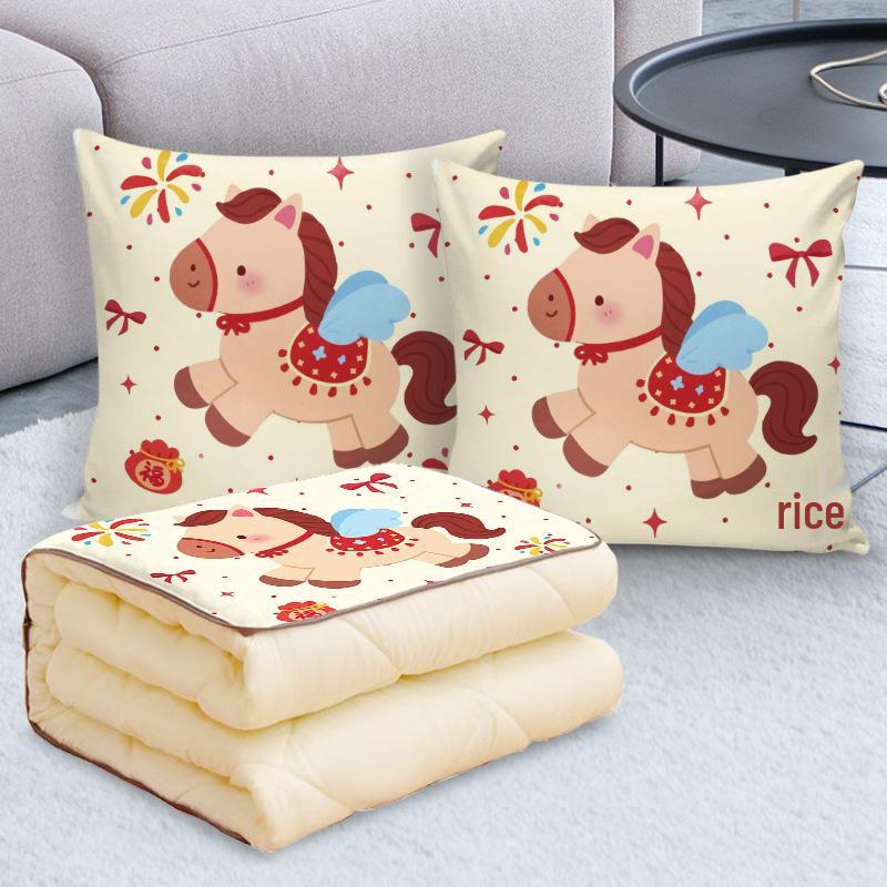 Personalized Pillow Blanket: Two-in-One Sofa Cushion & Backrest with Logo Customization - Ideal for Corporate Gifts