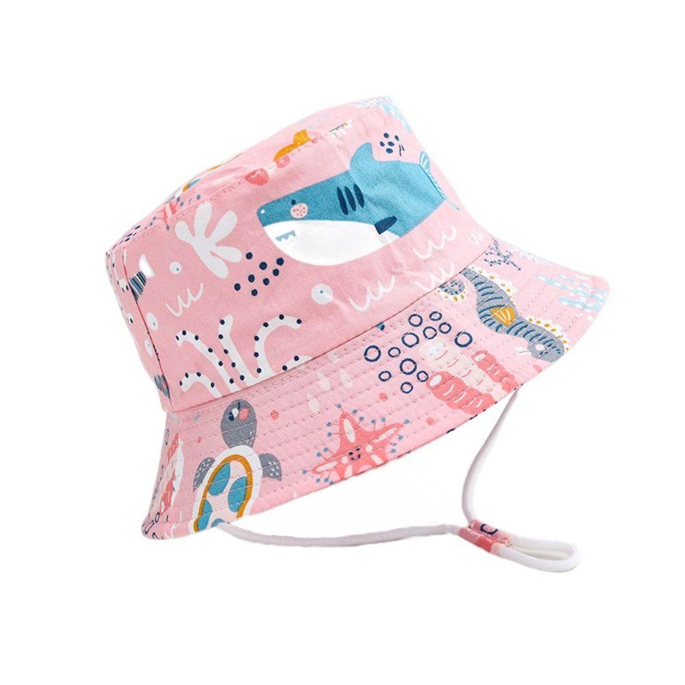 Пляжная шляпа с принтом животных и большими полями для защиты от солнца, детская кепка-панама, детская шляпа-ведро для отдыха на природе, весна-лето